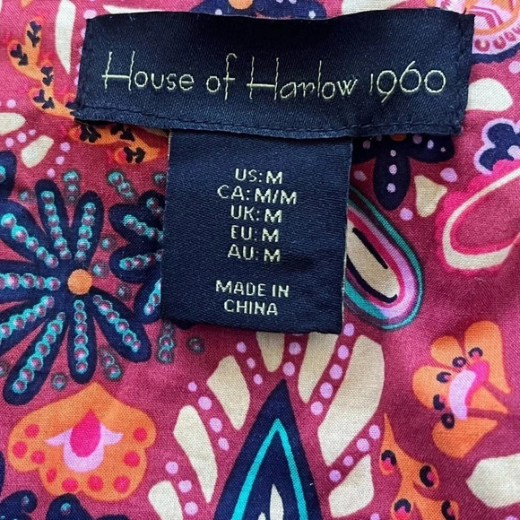 House of Harlow 1960 Revolve Paisley Cotton Halter Maxi Dress Women Size M - Picture 9 of 13